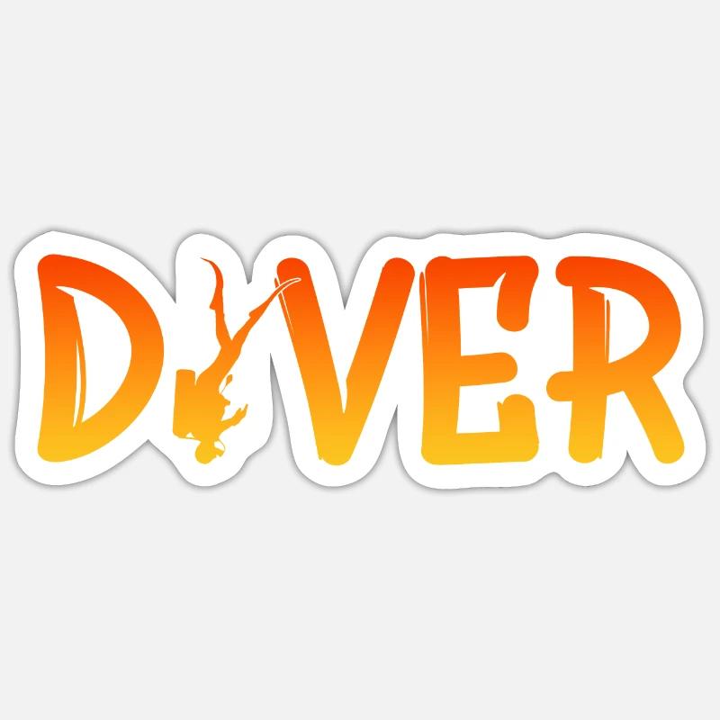 Diver - Sticker Größe S (10 x 10 cm) - Mattweiß