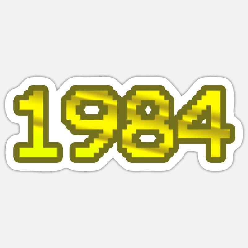 1984 - Sticker taille S (10 x 10 cm) - blanc mat