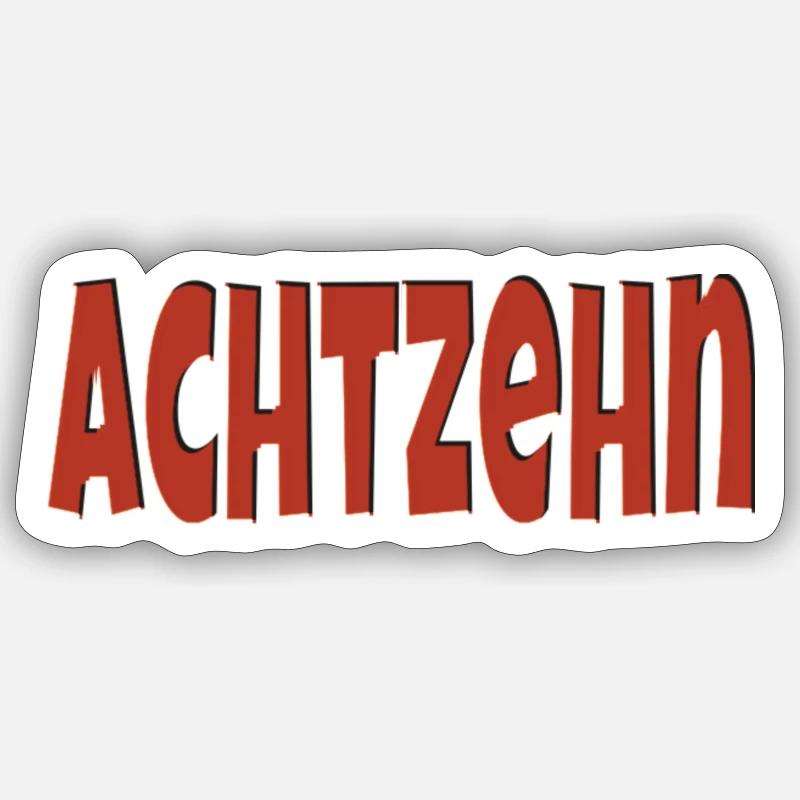 Dix-huit Sticker taille S (10 x 10 cm)