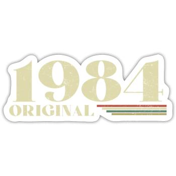 Original 1984 Vintage 1984 Birthday 1984 Retro - Sticker size S (10 x 10 cm) - white matte - Front