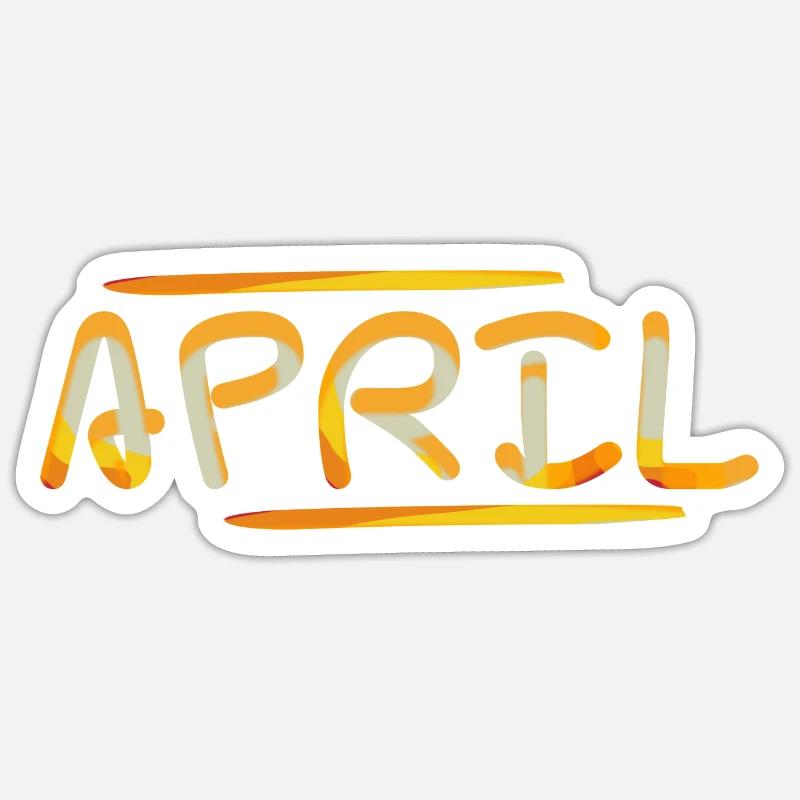 April - Sticker Größe S (10 x 10 cm) - Mattweiß