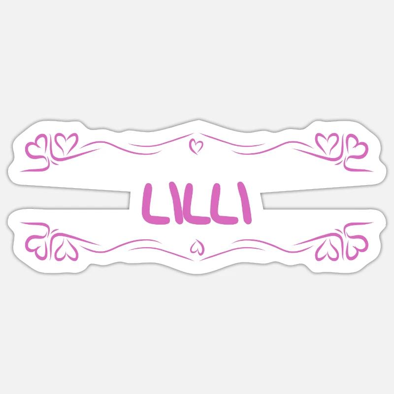Nom Lilli - Sticker taille S (10 x 10 cm) - blanc mat