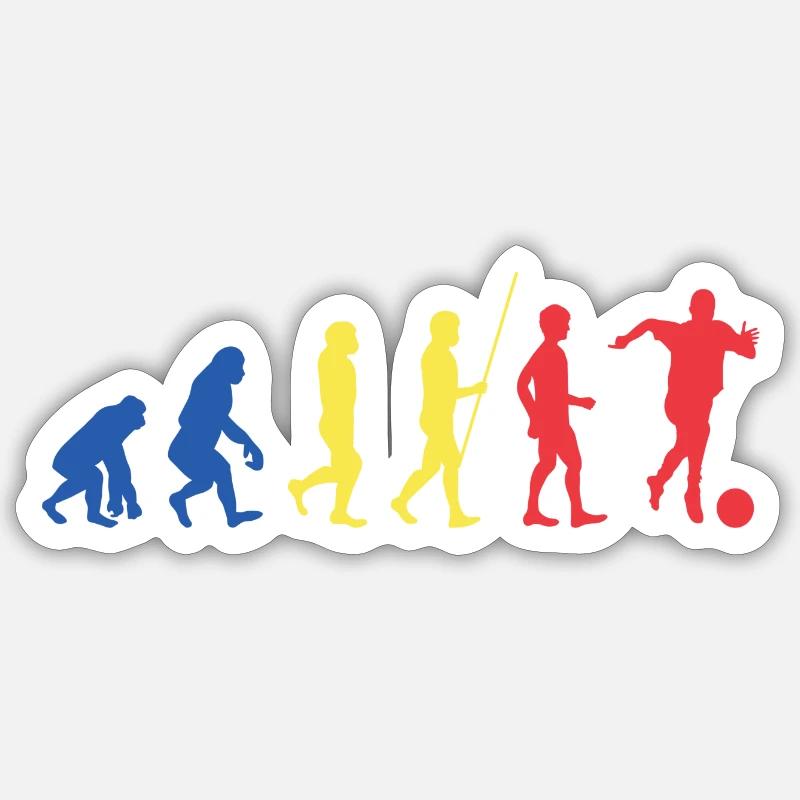 Footballeurs Evolution Roumanie - Sticker taille S (10 x 10 cm) - blanc mat