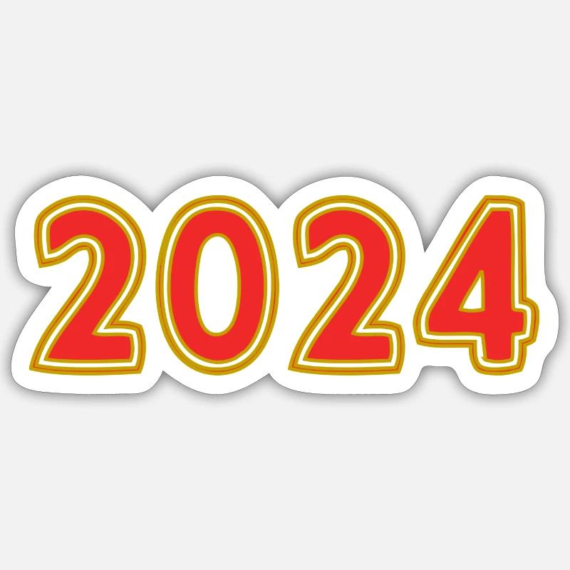 2024. ANNEE - Sticker taille S (10 x 10 cm) - blanc mat