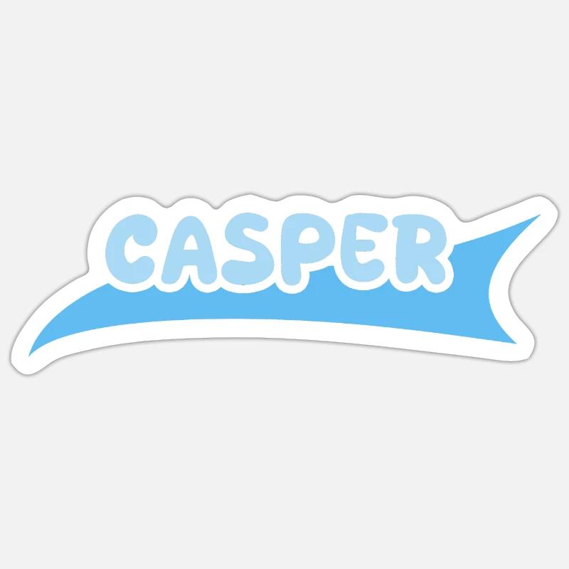 Prénom Casper - Sticker taille S (10 x 10 cm) - blanc mat