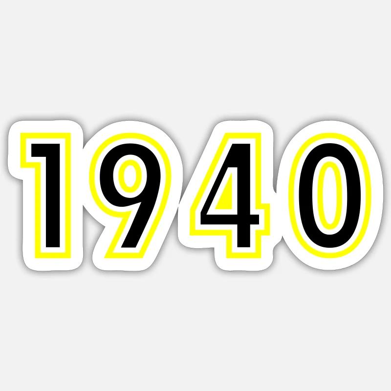 1940 Year Birthday - Sticker size S (10 x 10 cm) - white matte