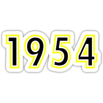 1954 Year Birthday - Sticker size S (10 x 10 cm) - white matte - Front