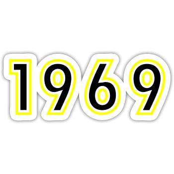 1969 Year Birthday - Sticker size S (10 x 10 cm) - white matte - Front