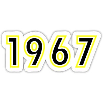 1967 Jahr Geburtstag - Sticker Größe S (10 x 10 cm) - Mattweiß - Vorne