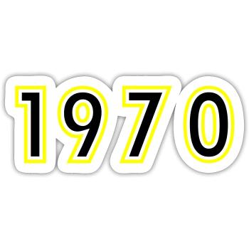 1970 Year Birthday - Sticker size S (10 x 10 cm) - white matte - Front