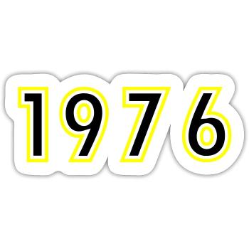 1976 Year Birthday - Sticker size S (10 x 10 cm) - white matte - Front