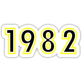 1982 Jahr Geburtstag - Sticker Größe S (10 x 10 cm) - Mattweiß - Vorne