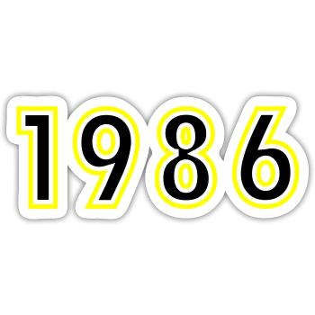 1986 Year Birthday - Sticker size S (10 x 10 cm) - white matte - Front