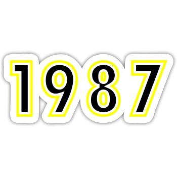 1987 Year Birthday - Sticker size S (10 x 10 cm) - white matte - Front