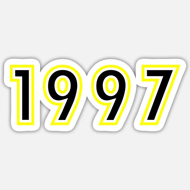 1997 Année Anniversaire - Sticker taille S (10 x 10 cm) - blanc mat