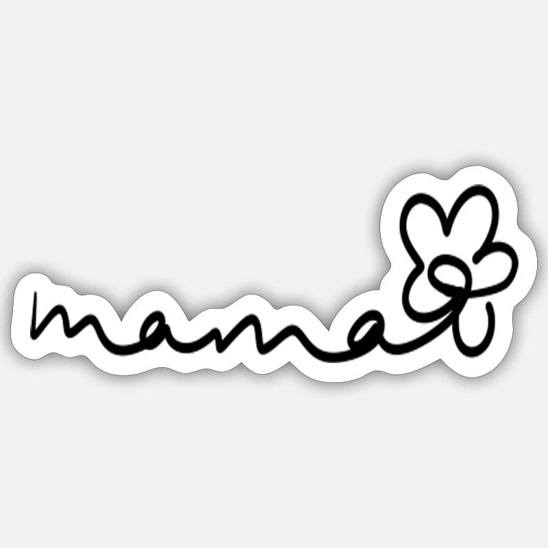 Mama Blümchen Sticker Größe S (10 x 10 cm)