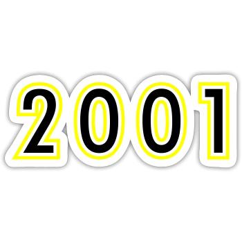 2001 Year Birthday - Sticker size S (10 x 10 cm) - white matte - Front