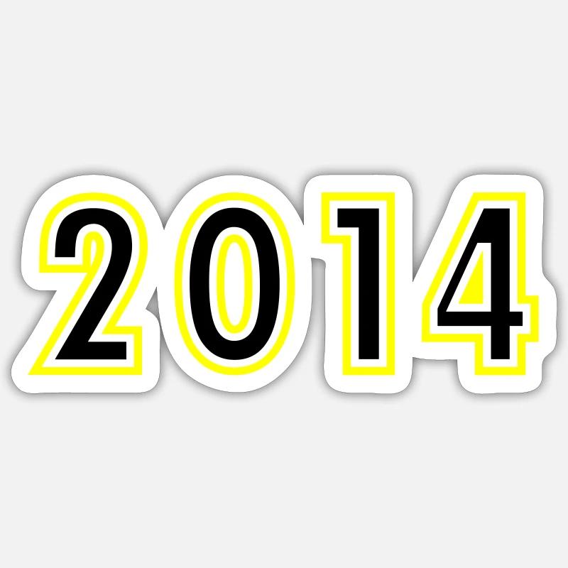 2014 Année Anniversaire - Sticker taille S (10 x 10 cm) - blanc mat