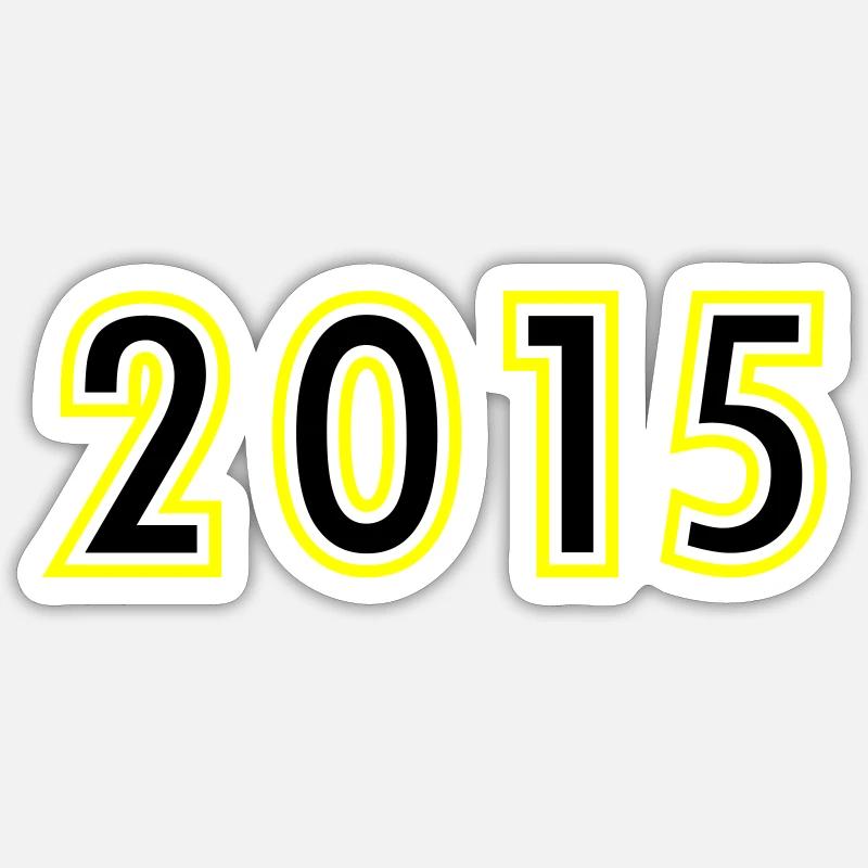 2015 Année Anniversaire - Sticker taille S (10 x 10 cm) - blanc mat