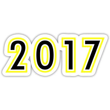 2017 Jahr Geburtstag - Sticker Größe S (10 x 10 cm) - Mattweiß - Vorne