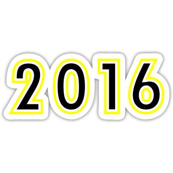 2016 Year Birthday - Sticker size S (10 x 10 cm) - white matte - Front
