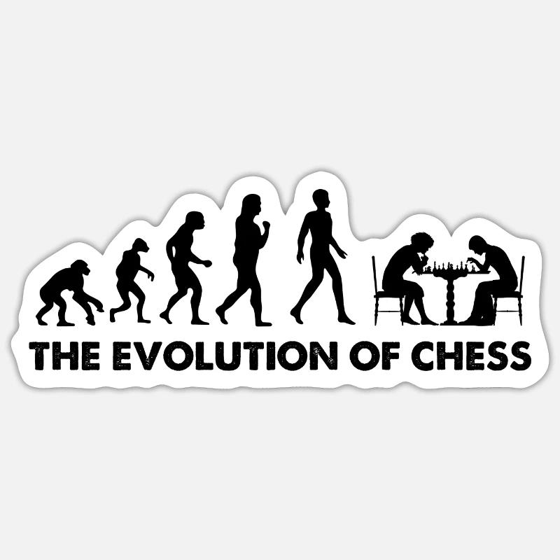 The Evolution Of Chess - Sticker Größe S (10 x 10 cm) - Mattweiß