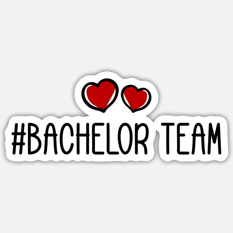 bachelor team herz - Sticker Größe S (10 x 10 cm) - Mattweiß