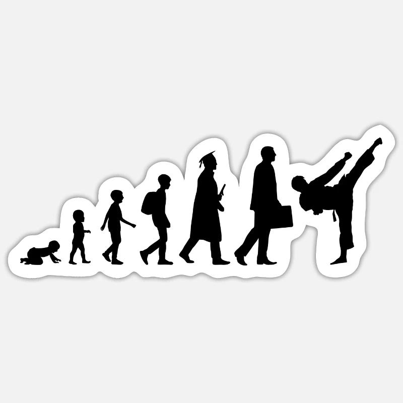 Development of a Karateka - Sticker size S (10 x 10 cm) - white matte