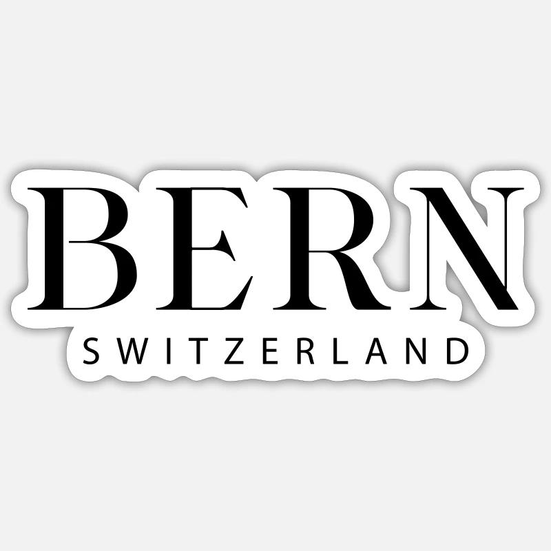 Berna - Svizzera - Sticker formato S (10 x 10 cm) - bianco opaco