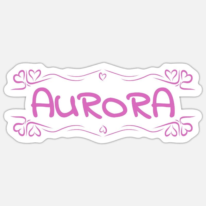 Nom : Aurora - Sticker taille S (10 x 10 cm) - blanc mat