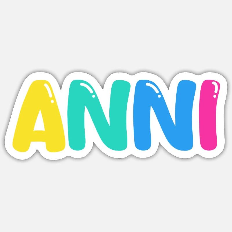 Nom - Anni - Sticker taille S (10 x 10 cm) - blanc mat
