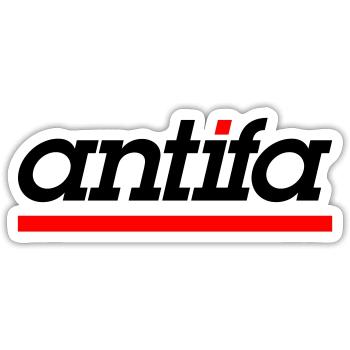Logo antifa moderne - Sticker taille S (10 x 10 cm) - blanc mat - Devant