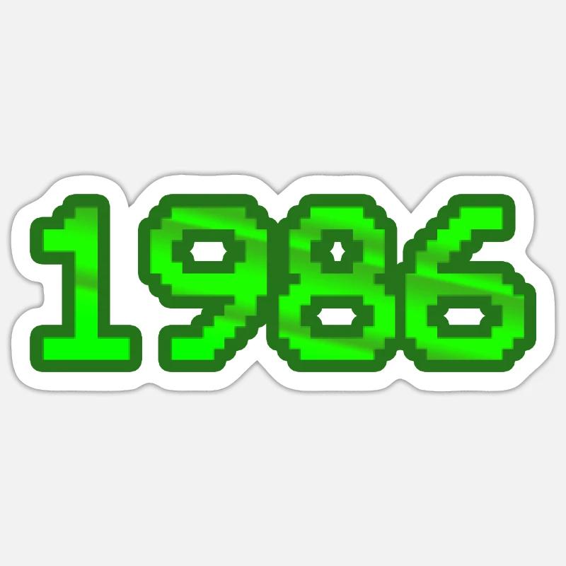 Nerd 1986 - Sticker Größe S (10 x 10 cm) - Mattweiß