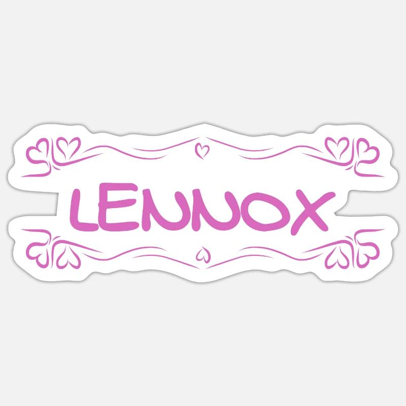 Nom : Lennox - Sticker taille S (10 x 10 cm) - blanc mat