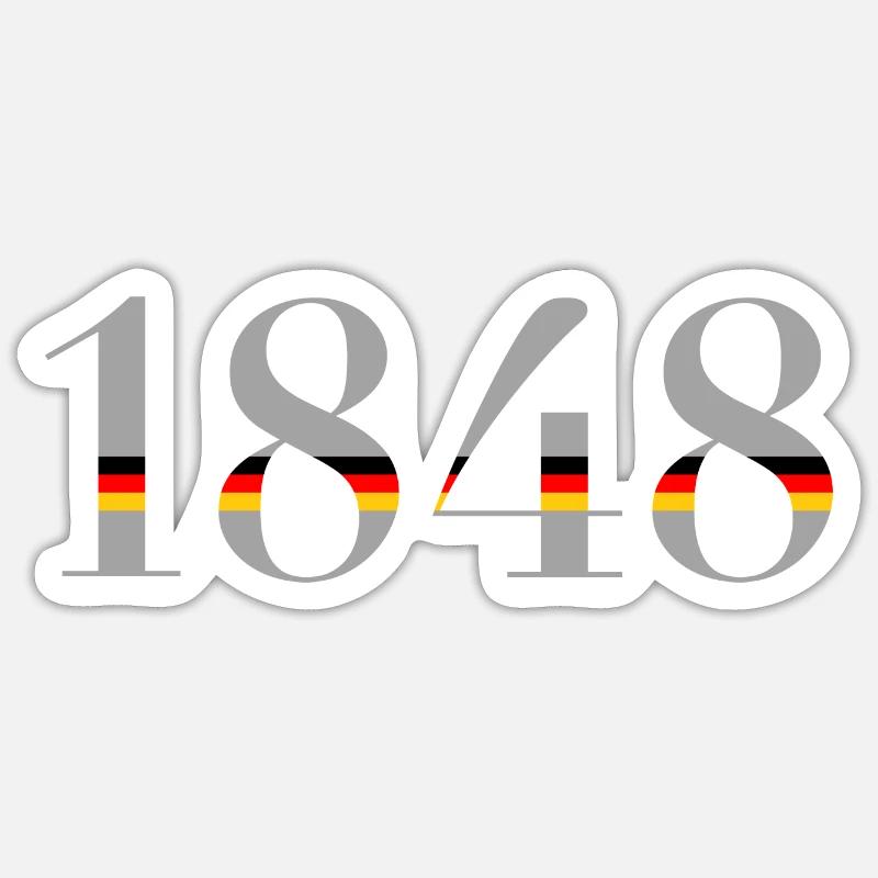 1848 - Sticker taille S (10 x 10 cm) - blanc mat