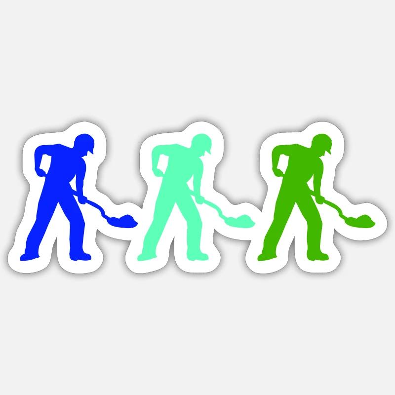 Construction worker 3 - Sticker size S (10 x 10 cm) - white matte