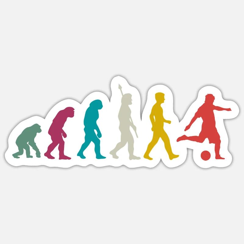 Évolution Football foot - Sticker taille S (10 x 10 cm) - blanc mat