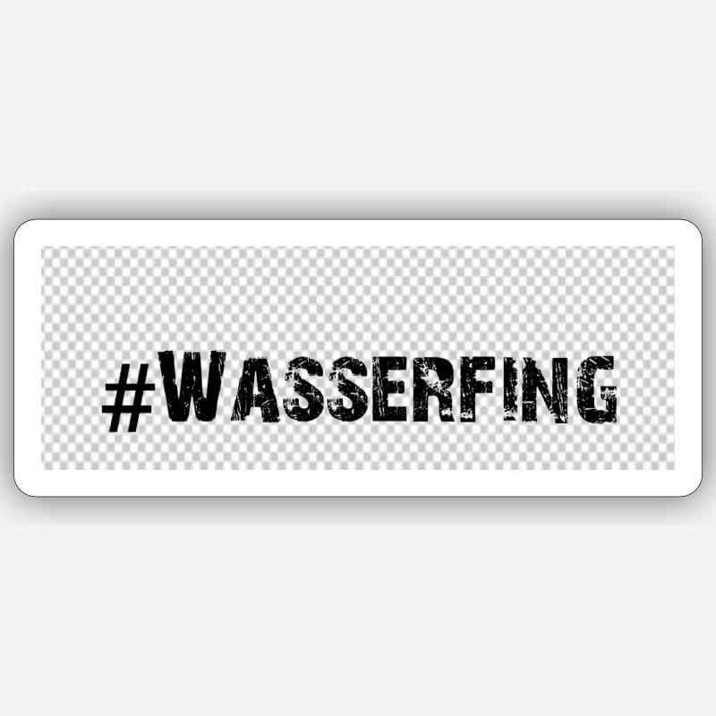 Wasserfing - Sticker Größe S (10 x 10 cm) - Mattweiß