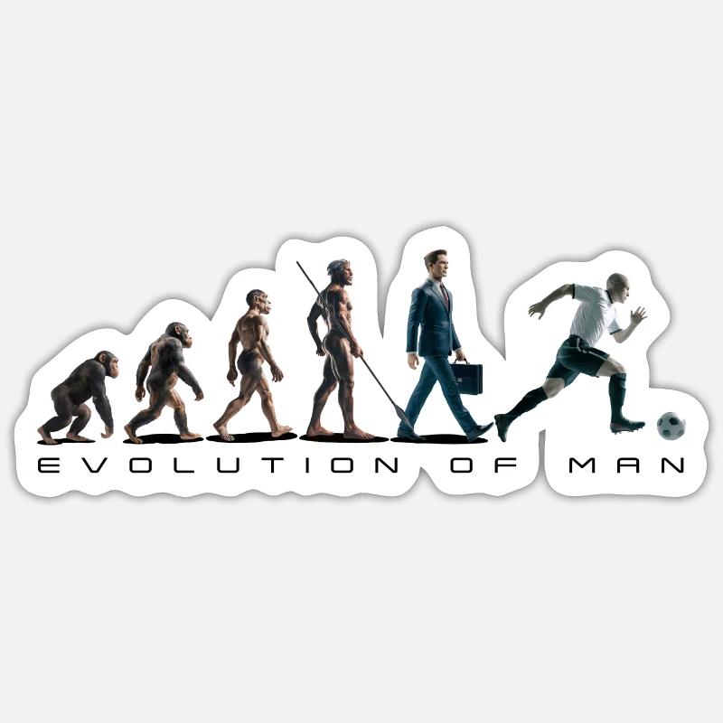 Evolution Fussball Zeichenfläche 1 Sticker Größe S (10 x 10 cm)