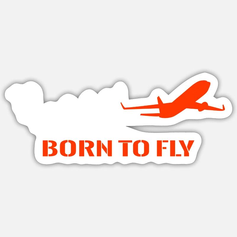 Flugzeug Pilot Evolution - Sticker Größe S (10 x 10 cm) - Mattweiß