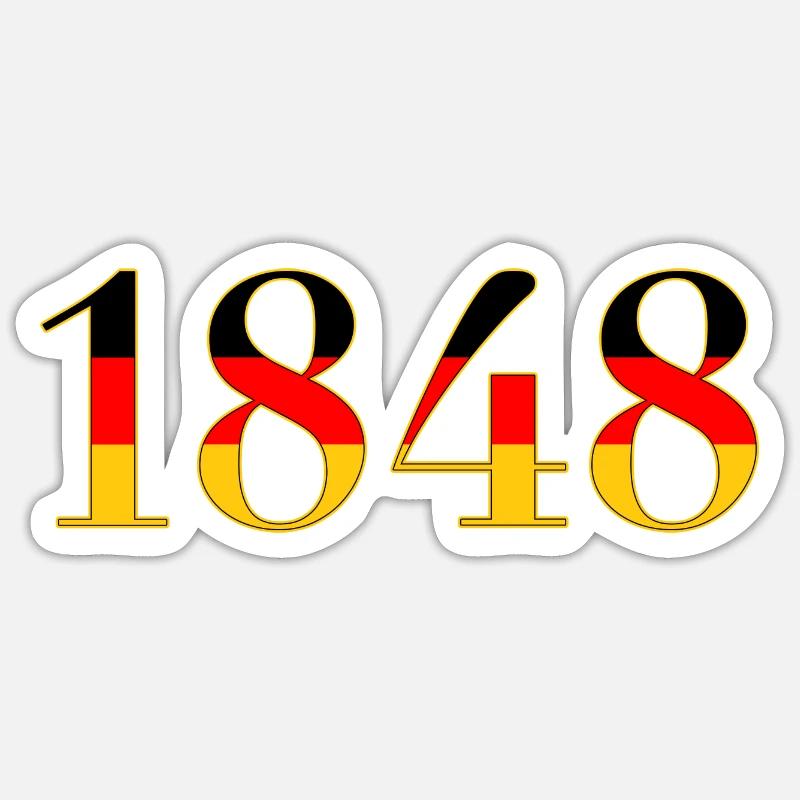 1848 - Sticker size S (10 x 10 cm) - white matte
