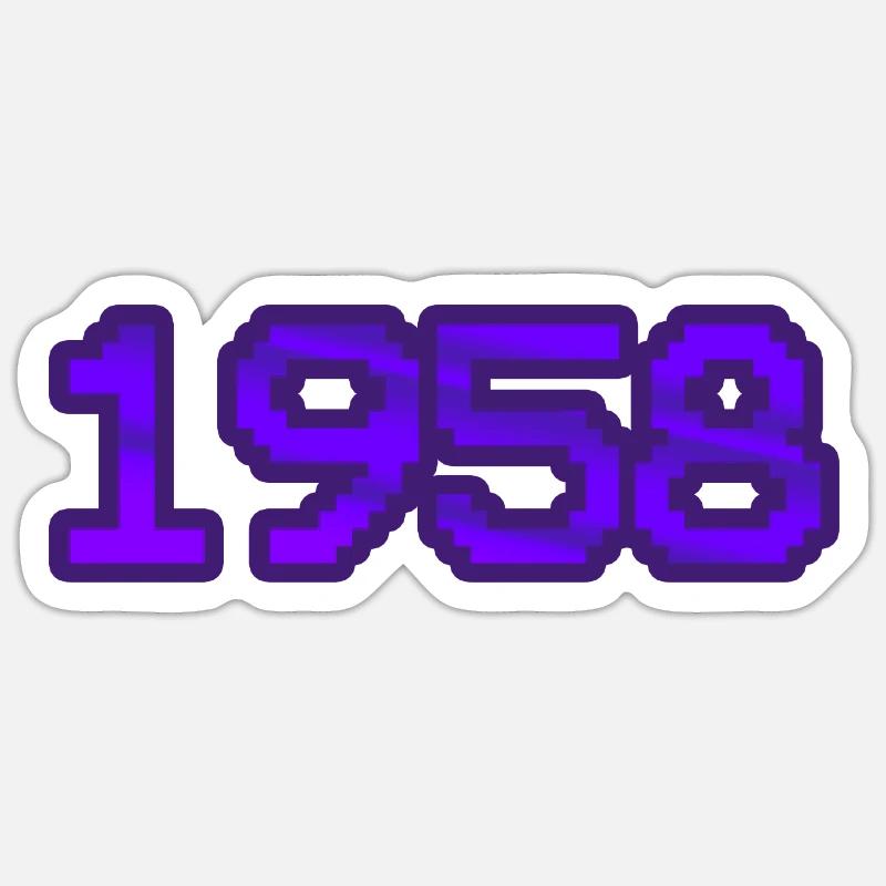 1958 1958 - Sticker Größe S (10 x 10 cm) - Mattweiß