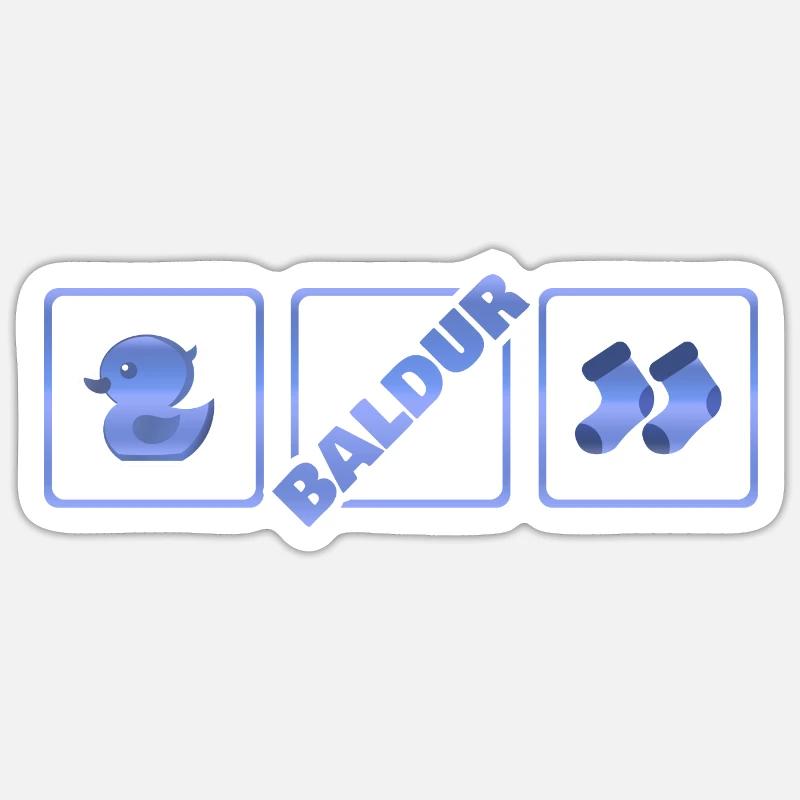 Naissance de Baldur - Sticker taille S (10 x 10 cm) - blanc mat