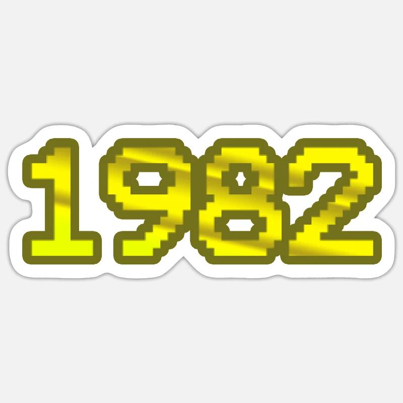Computer 1982 - Sticker Größe S (10 x 10 cm) - Mattweiß