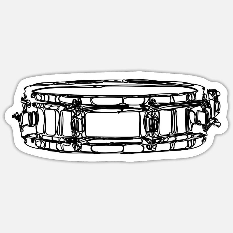 Side drum - Sticker size S (10 x 10 cm) - white matte