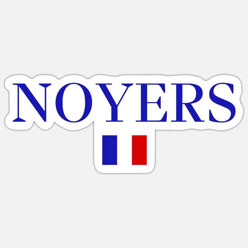NOYERS-Conception du drapeau français - Sticker taille S (10 x 10 cm) - blanc mat