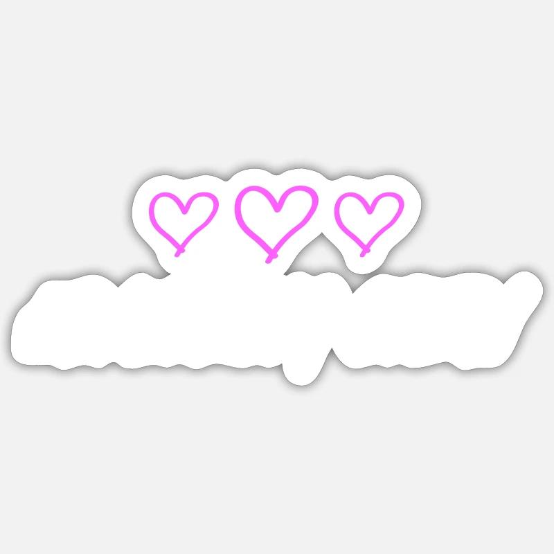 Coeurs d’équipage dansant - Sticker taille S (10 x 10 cm) - blanc mat