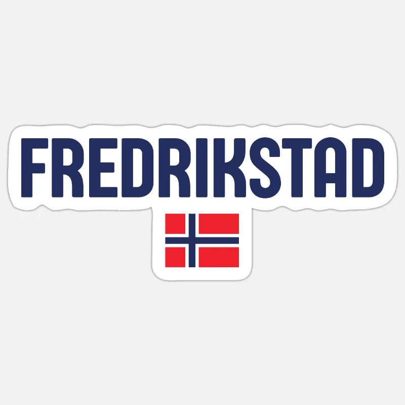 Vibrant Fredrikstad Design - Sticker taille S (10 x 10 cm) - blanc mat