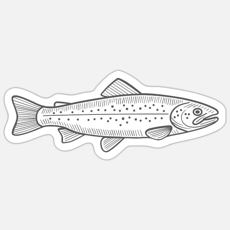 Trout - Sticker size S (10 x 10 cm) - white matte