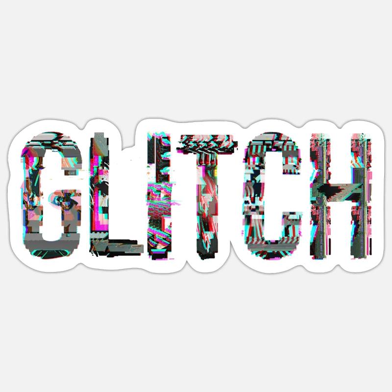 Glitch Computer PC Electronics Gaming Media Art Sticker size S (10 x 10 cm)